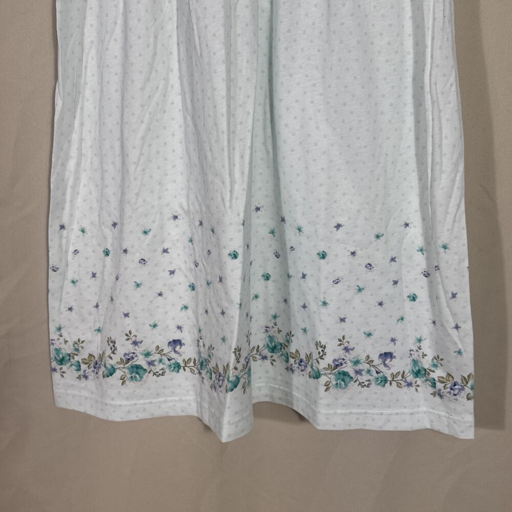 Charter Club Intimates Nightgown Blue Floral 100% Cotton Cottagecore Prairie - Picture 4 of 7